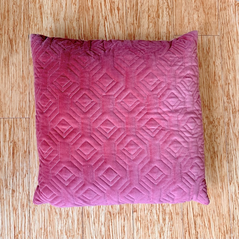 World Market 18” Quilted Velvet Throw Pillow